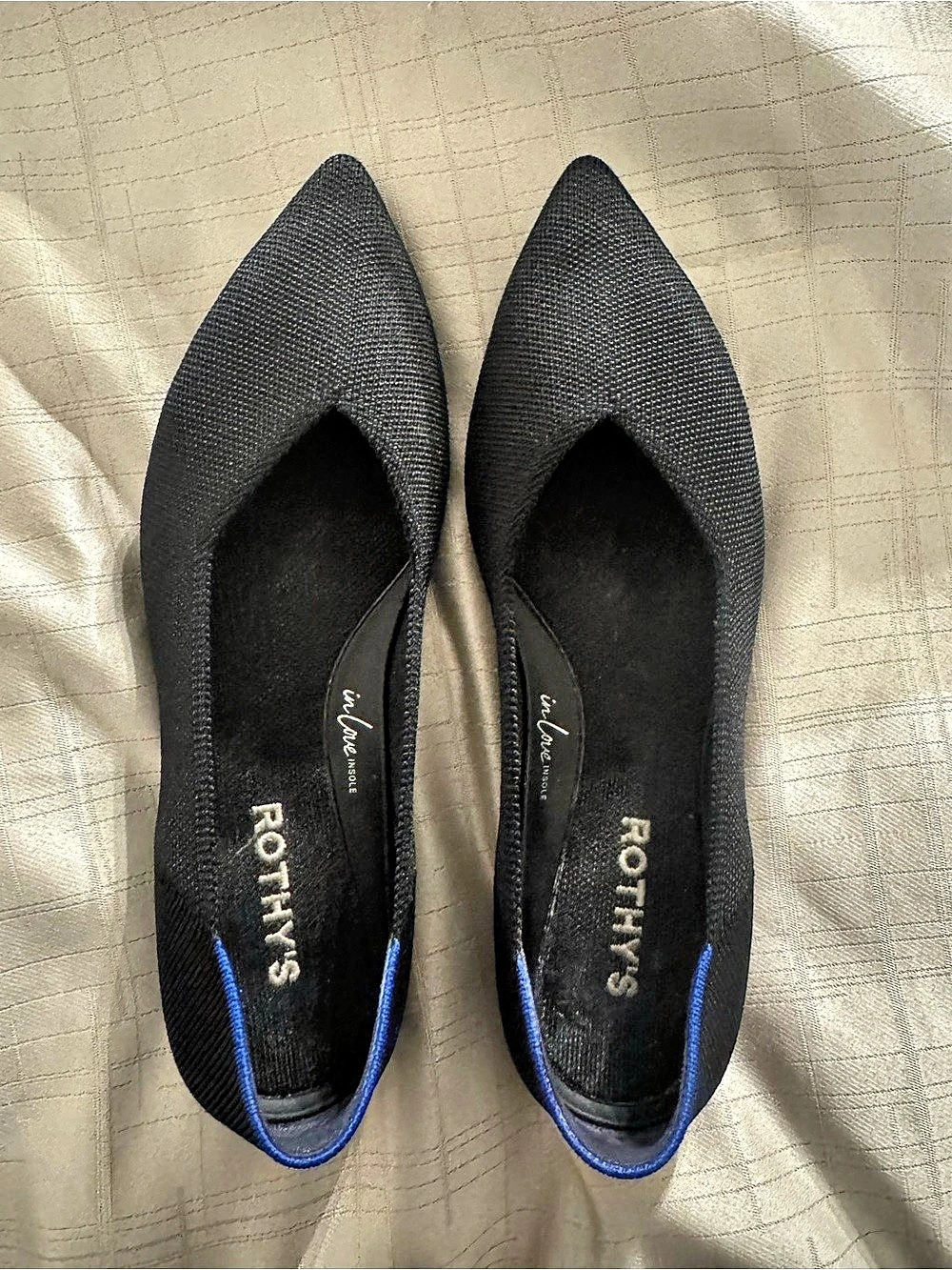 Rothy's The Point Pointed Toe Flats in Black US 7.5